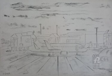Drawing titled "Vol  Porte C 64" by Roberto Urbano, Original Artwork, Pencil