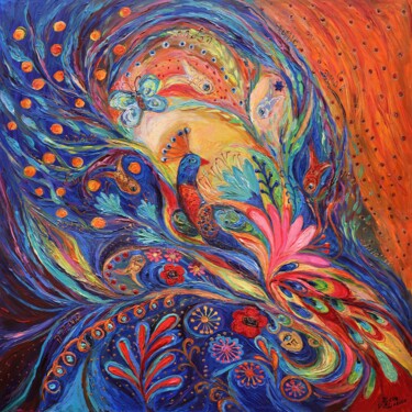 The King Bird V Ζωγραφική με τίτλο "The King Bird V" από Elena Kotliarker, Αυθεντικά έργα τέχνης, Ακρυλικό Τοποθετήθηκε στο Ξύλινο φορείο σκ…