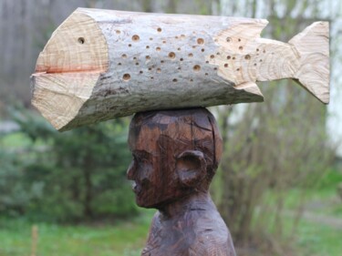 Ciawa nad wodą Sculpture intitulée "Ciawa nad wodą" par Alex Johanson, Œuvre d'art originale, Bois