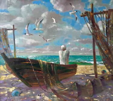 Pittura intitolato "Coast" da Anatoly Tarabanov, Opera d'arte originale, Olio Montato su Telaio per barella in legno