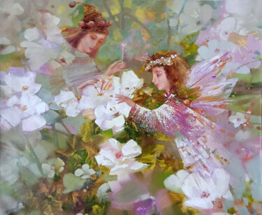 绘画 标题为“Flowers” 由Anatoly Tarabanov, 原创艺术品, 油 安装在木质担架架上