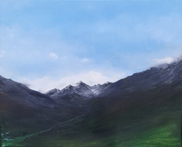 Painting titled "The Long Walk" by James Laughlin, Original Artwork, Oil Mounted on Wood Stretcher frame
