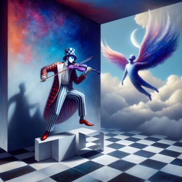 "Volare con la musica" serie stampe artistiche da collezione Цифровое искусство под названием ""Volare con la musi…" - Angelo Mazzoleni, Подлинное произведение искусства, Цифровая живоп…