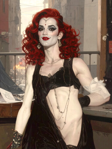 Lola Libertine Printmaking titled "Lola Libertine" by Jules Gallipoli, Original Artwork, Digital Painting
