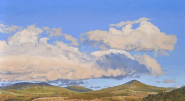 October 14, clouds on the mountains, evening light Ζωγραφική με τίτλο "October 14, clouds…" από Anne Baudequin, Αυθεντικά έργα τέχνης, Λάδι Τοποθετήθηκε στο Ξύλινο φορείο σκελ…