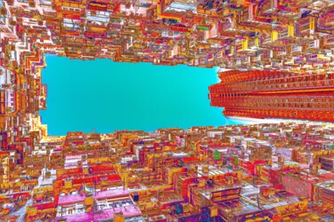 Ciel et monster building Fotografie getiteld "Ciel et monster bui…" door Christian Christian Goetghebeur, Origineel Kunstwerk, Digitale fotografie Ge…
