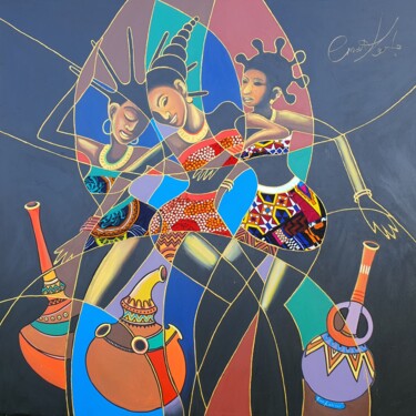Pittura intitolato "Peace, joy and happ…" da Ema Kato, Opera d'arte originale, Acrilico