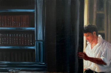 제목이 "In the library"인 미술작품 Virginie Martin Blaise로, 원작, 기름