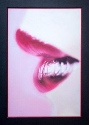 Lips Painting titled "Lips" by Igor Galan, Original Artwork, Oil Mounted on Wood Stretcher frame
