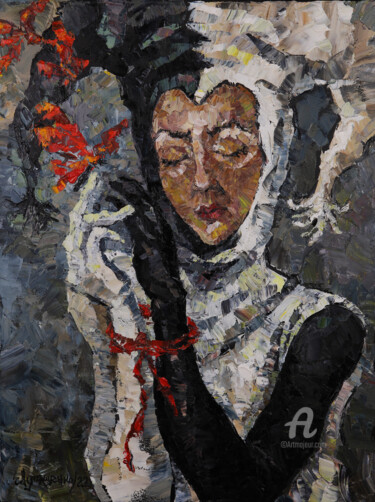 Soul of Harlequin Pintura titulada "Soul of Harlequin" por Iryna Lupashchenko, Obra de arte original, Oleo Montado en Bastidor de camilla de m…