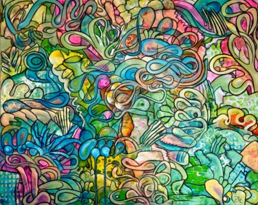 绘画 标题为“Reef” 由Danjela Möller, 原创艺术品, 丙烯 安装在木质担架架上