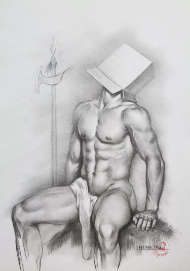 Drawing titled "Red box series 17" by Hongtao Huang, Original Artwork, Pencil