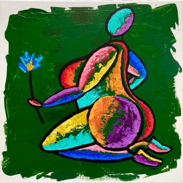 Schilderij getiteld "Venus II" door Aurélien Bellido, Origineel Kunstwerk, Acryl Gemonteerd op Frame voor houten brancard