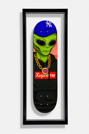 雕塑 标题为“Skate Xupreme Alien…” 由Vincent Faudemer, 原创艺术品, 木 安装在木质担架架上