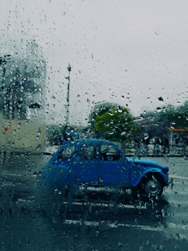 Photography titled "Blue memory in the…" by John Stan, Original Artwork, Digital Photography Mounted on Wood Stretcher frame