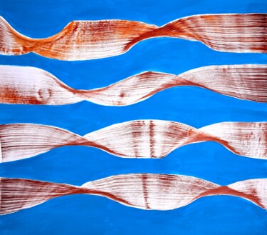 Painting titled "Sandy ribbons" by Sumit Ratta, Original Artwork, Acrylic