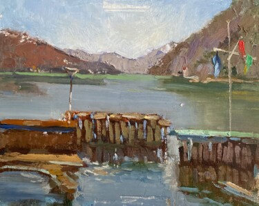 「Walensee」というタイトルの絵画 Elena Bulatovaによって, オリジナルのアートワーク, オイル