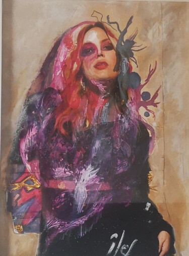 Collages getiteld "Fausse BB" door Abricodéal Îles, Origineel Kunstwerk, Acryl Gemonteerd op Andere stijve panelen