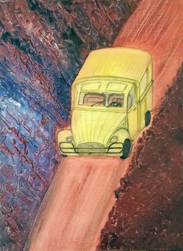Schilderij getiteld "Le début" door John Des Îles, Origineel Kunstwerk, Olie