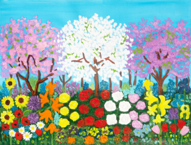 Spring garden Pintura intitulada "Spring garden" por Irina Afonskaya, Obras de arte originais, Óleo