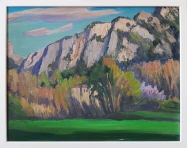 Malerei mit dem Titel "Сampagne dans les m…" von Iurii Kozliuk, Original-Kunstwerk, Öl Auf Keilrahmen aus Holz montiert