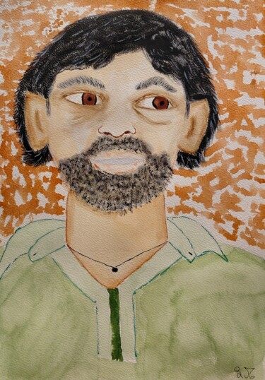 Pittura intitolato "Serge Gainsbourg" da Lourdes M, Opera d'arte originale, Acquarello