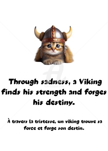"Viking Kitten: Strength Through Sadness 「"Viking Kitten: Str…」というタイトルのデジタルアーツ Capriceによって, オリジナルのアートワーク, AI生成画像