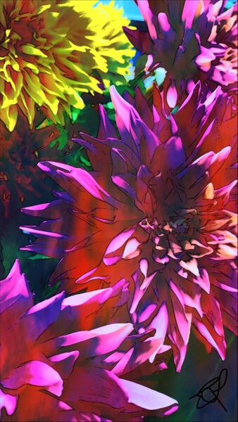 Fotografia intitolato "La fleur mandala" da Emma Laflute, Opera d'arte originale, Fotografia manipolata