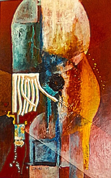Pittura intitolato "trash" da Galvão, Opera d'arte originale, pigmenti Montato su Telaio per barella in legno