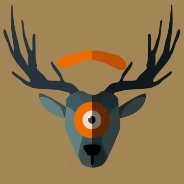 animalojo 33 - venadojo azul "animalojo 33 - vena…" başlıklı Dijital Sanat Ojolo - Abel García tarafından, Orijinal sanat, 2D Dijital Çalışma