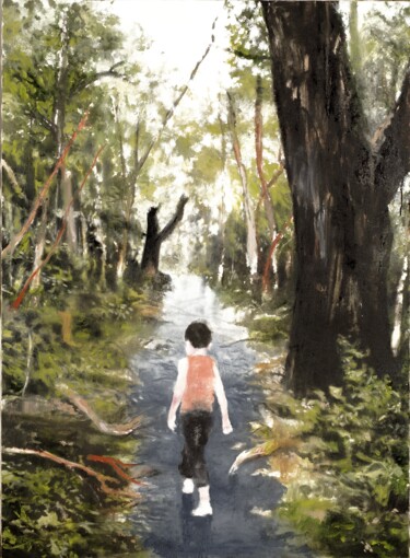 绘画 标题为“La promesse” 由Wilfrid Moizan, 原创艺术品, 油 安装在木质担架架上