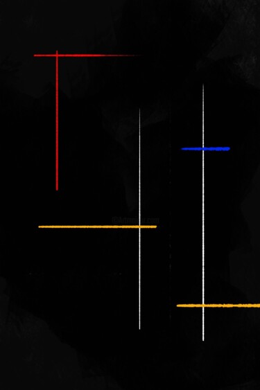 Arts numériques intitulée "Syntaxe Primaire N°7" par Franck Gérard, Œuvre d'art originale, Peinture numérique Monté sur Châs…