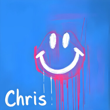 Chris in Blue Printmaking titled "Chris in Blue" by Ivy Blue, Original Artwork, Digital Print