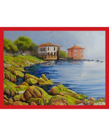 Desenho intitulada "Manzara Ordu-Ünye." por Ömer Etuğrul, Obras de arte originais, Óleo