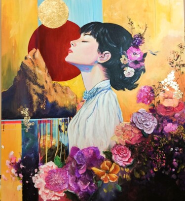 Dream of mountains 绘画 标题为“Dream of mountains” 由Elena Cruz, 原创艺术品, 丙烯 安装在木质担架架上