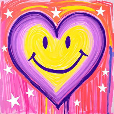 Heartful of Happiness Printmaking titled "Heartful of Happine…" by Ivy Blue, Original Artwork, Digital Print