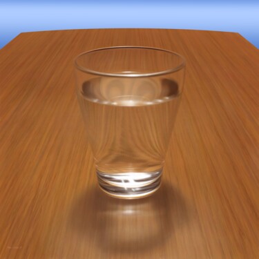 UN VASO DE AGUA SOBRE UNA MESA DE MADERA Digital Arts titled "UN VASO DE AGUA SOB…" by Damián Fadrique, Original Artwork, 2D Digital Work