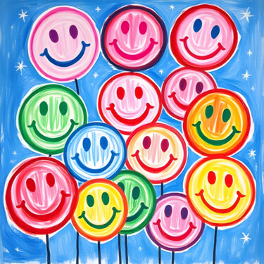 Εκτυπώσεις & Χαρακτικά με τίτλο "Smiles in the Air" από Ivy Blue, Αυθεντικά έργα τέχνης, Ψηφιακή εκτύπωση