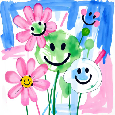 Spring Fling in Bloomtown Printmaking titled "Spring Fling in Blo…" by Ivy Blue, Original Artwork, Digital Print