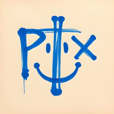 Smiley et Croix Printmaking titled "Smiley et Croix" by Ivy Blue, Original Artwork, Digital Print
