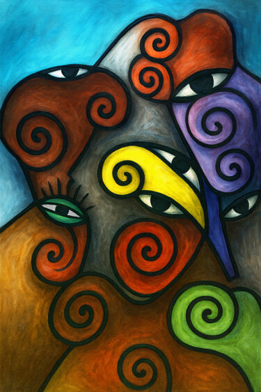 Digital Arts titled "Tourbillon de regard" by Pacôme Coquet, Original Artwork, Acrylic Mounted on Aluminium