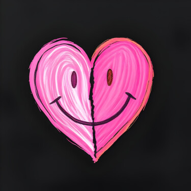 Printmaking titled "Love You Smiling" by Ivy Blue, Original Artwork, Digital Print