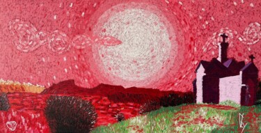 "LE GRANIER ROUGE" başlıklı Tablo Eric Guillory tarafından, Orijinal sanat, Balmumu