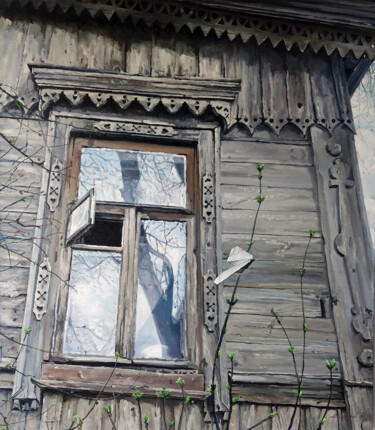Pittura intitolato "Window" da Anatoly Varvarov, Opera d'arte originale, Olio Montato su Telaio per barella in legno