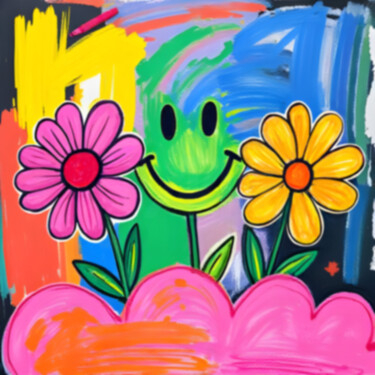 Druckgrafik mit dem Titel "What in Carnation!" von Ivy Blue, Original-Kunstwerk, Digitaldruck