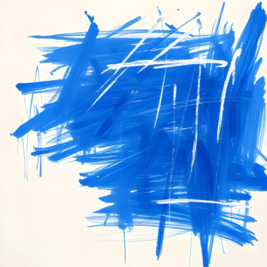 Scribbles on Blue Printmaking titled "Scribbles on Blue" by Ivy Blue, Original Artwork, Digital Print