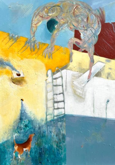 Pintura titulada "Il tuffatore" por Gabriele Poidomani (Kiro), Obra de arte original, Acrílico