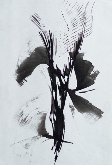 Schilderij getiteld "flower" door Pavel Minchenia, Origineel Kunstwerk, Inkt
