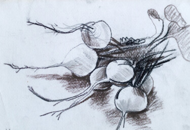 Σχέδιο με τίτλο "radish sketches" από Pavel Minchenia, Αυθεντικά έργα τέχνης, Παστέλ
