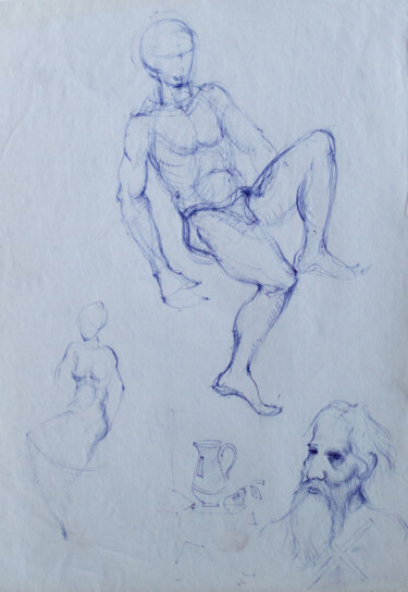 "sketches" başlıklı Resim Pavel Minchenia tarafından, Orijinal sanat, Tükenmez kalem